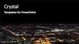  Presentation with street lights - PPT theme consisting of city scapes street lights - midnight cityscape background and a  colored foreground