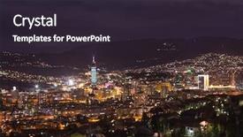  Presentation with street lights - Cool new PPT theme with city scapes street lights - sarajevo bosnia and herzegovina backdrop and a  colored foreground