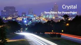  Presentation with street lights - Audience pleasing PPT layouts consisting of city scapes street lights - skyline of downtown columbia south backdrop and a violet colored foreground
