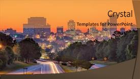  Presentation with skyline - Presentation theme consisting of city scapes street lights - skyline of downtown columbia south background and a gold colored foreground