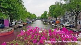  Presentation with amsterdam - Slide deck enhanced with city-scenic-from-amsterdam background and a  colored foreground