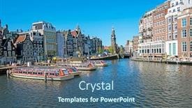  Presentation with amsterdam - Amazing slides having city-scenic-from-amsterdam backdrop and a ocean colored foreground