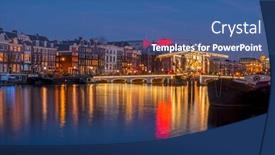  Presentation with amsterdam - Amazing theme having city-scenic-from-amsterdam backdrop and a ocean colored foreground