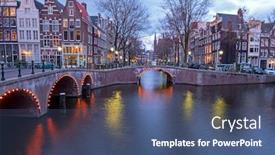  Presentation with amsterdam - Beautiful slides featuring city-scenic-from-amsterdam backdrop and a ocean colored foreground