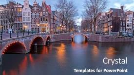 Presentation with amsterdam - Presentation theme with city-scenic-from-amsterdam background and a ocean colored foreground