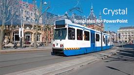 Presentation with amsterdam - Colorful slide set enhanced with city-scenic-from-amsterdam backdrop and a teal colored foreground
