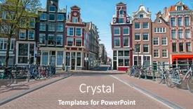  Presentation with amsterdam - Cool new PPT theme with city-scenic-from-amsterdam backdrop and a gray colored foreground