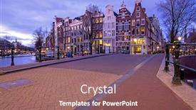  Presentation with amsterdam - Audience pleasing presentation theme consisting of city-scenic-from-amsterdam backdrop and a coral colored foreground
