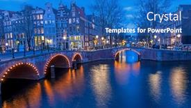  Presentation with amsterdam - Amazing presentation having city-scenic-from-amsterdam backdrop and a teal colored foreground