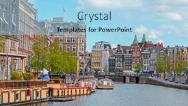  Presentation with amsterdam - Colorful PPT theme enhanced with city-scenic-from-amsterdam backdrop and a light blue colored foreground
