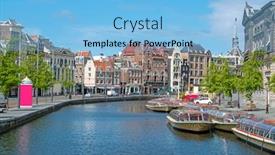  Presentation with amsterdam - Presentation theme featuring city-scenic-from-amsterdam background and a light blue colored foreground