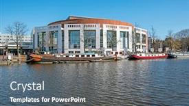  Presentation with amsterdam - Amazing presentation design having city-scenic-from-amsterdam backdrop and a gray colored foreground