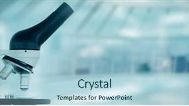  Presentation with scientific - Colorful presentation design enhanced with city scientific - composite image of microscope backdrop and a light blue colored foreground