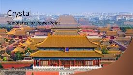  Presentation with forbidden city - PPT layouts with city skyline at the forbidden background and a light blue colored foreground