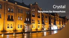  Presentation with city japan - Colorful presentation enhanced with city skyline in japan backdrop and a dark gray colored foreground