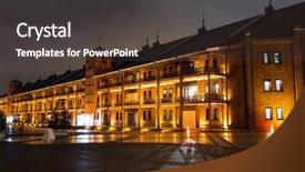  Presentation with city japan - Audience pleasing presentation theme consisting of city skyline in japan backdrop and a tawny brown colored foreground