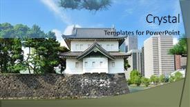  Presentation with city japan - Beautiful slides featuring city skyline in tokyo backdrop and a light blue colored foreground