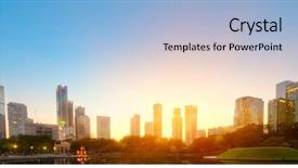  Presentation with kuala lumpur malaysia skyline - Beautiful PPT theme featuring city skyline of the kuala backdrop and a light blue colored foreground