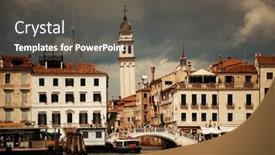 Presentation with venice - PPT theme having city-skyline-of-venice-bridge background and a gray colored foreground