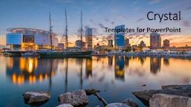  Presentation with wisconsin - Colorful presentation enhanced with city skyline on lake michigan backdrop and a teal colored foreground
