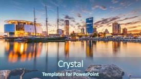  Presentation with wisconsin - Slide set enhanced with city skyline on lake michigan background and a ocean colored foreground