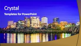  Presentation with virginia - PPT theme consisting of city skyline on the potomac background and a royal blue colored foreground