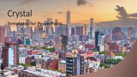  Presentation with harlem new york - Amazing PPT layouts having city skyline over the lower backdrop and a coral colored foreground