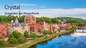  Presentation with maine - Audience pleasing presentation theme consisting of city skylines - augusta maine usa skyline backdrop and a light blue colored foreground