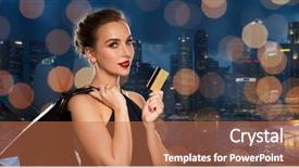  Presentation with night city - PPT theme consisting of city skyscrapers and lights background background and a coral colored foreground