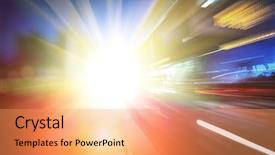  Presentation with science futuristic technology abstract - Presentation theme enhanced with city street abstract futuristic background background and a coral colored foreground