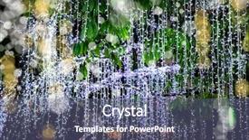  Presentation with street lights - PPT theme enhanced with decorated trees with colorful lights background and a ocean colored foreground