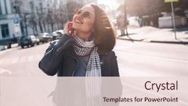  Presentation with maxi - Slides featuring young stylish woman wearing gray maxi dress and leather jacket walking on the city street in spring casual look elegant style plus size fashion outfit background and a lemonade colored foreground