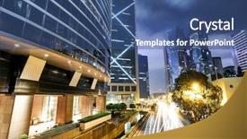  Presentation with simple japan hong kong - PPT theme with city street lights - hong kong at night background and a  colored foreground