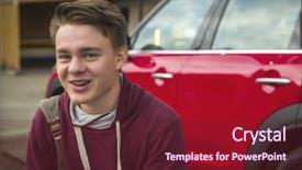  Presentation with old people - Slide set consisting of city street portrait real people background and a tawny brown colored foreground