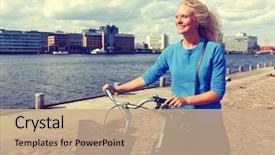  Presentation with active lifestyle - Slides having city streets of old harbour background and a coral colored foreground