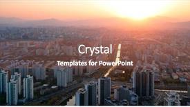  Presentation with urban buildings - Amazing presentation theme having venice nightscape with piazza san marco at night backdrop and a tawny brown colored foreground