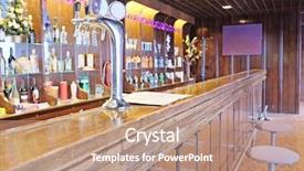  Presentation with beer bar pub tap counter - Theme featuring city tavern - image of bar counter background and a coral colored foreground