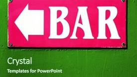  Presentation with green city - Presentation theme having city tavern - pink sign of a bar background and a forest green colored foreground