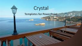  Presentation with sea - Beautiful presentation featuring city tavern - wooden tables view backdrop and a arctic colored foreground