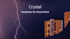  Presentation with lightening - Audience pleasing slides consisting of lightening thunder - thunderstorm in the city backdrop and a navy blue colored foreground