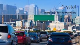  Presentation with san francisco - Amazing presentation theme having city traffic in rush hour backdrop and a  colored foreground
