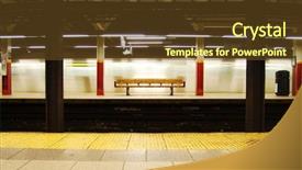  Presentation with new york city subway station - Colorful slides enhanced with city train - brooklyn bridge subway station backdrop and a tawny brown colored foreground