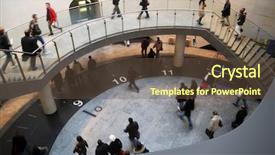  Presentation with busy - Slide set consisting of city train - busy walking background and a  colored foreground