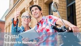  Presentation with city planning - PPT theme consisting of city trip in berlin planning background and a teal colored foreground