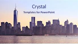  Presentation with new york - Cool new slide deck with photo collage of business and marketing notes written on yellow paper post-it pinned on cork board with white thumbtack business concept image with copy space available backdrop and a yellow colored foreground