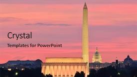  Presentation with lincoln - Cool new theme with city view at a reddish backdrop and a coral colored foreground