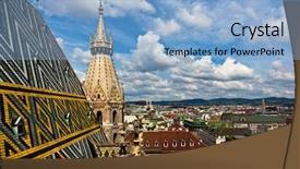  Presentation with roof - PPT theme having city view from sct stephan background and a light blue colored foreground