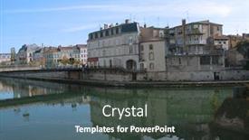  Presentation with verdun - Presentation theme having city-view-from-the-river background and a dark gray colored foreground