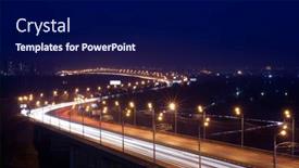  Presentation with city - Audience pleasing slides consisting of city-view-in-the-evening backdrop and a navy blue colored foreground