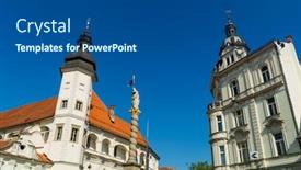  Presentation with destination - Amazing slide set having city-view-of-maribor-marburg backdrop and a ocean colored foreground